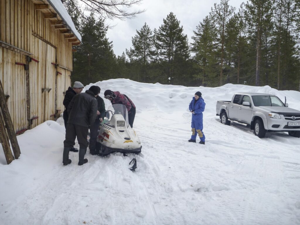 Snowmobile at Zotto station