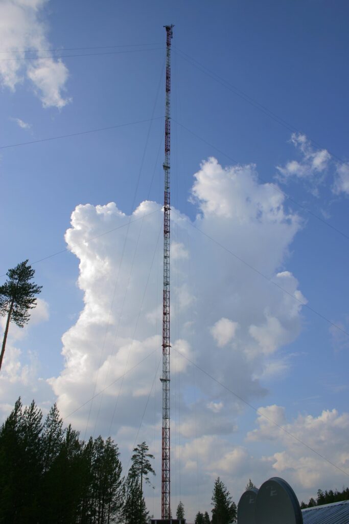 tower with construction crane