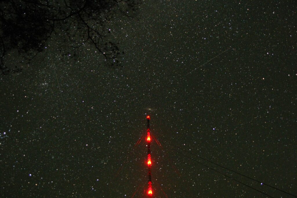 starry sky with tall tower in Zotto Siberia