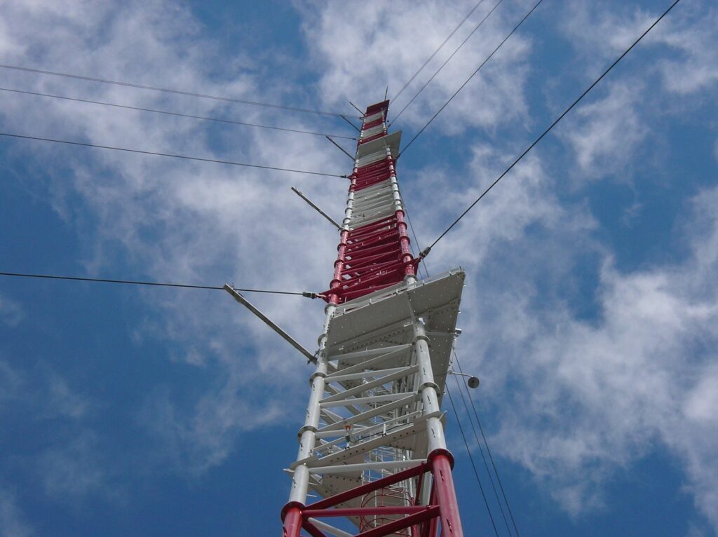 first half of the tall tower during construction