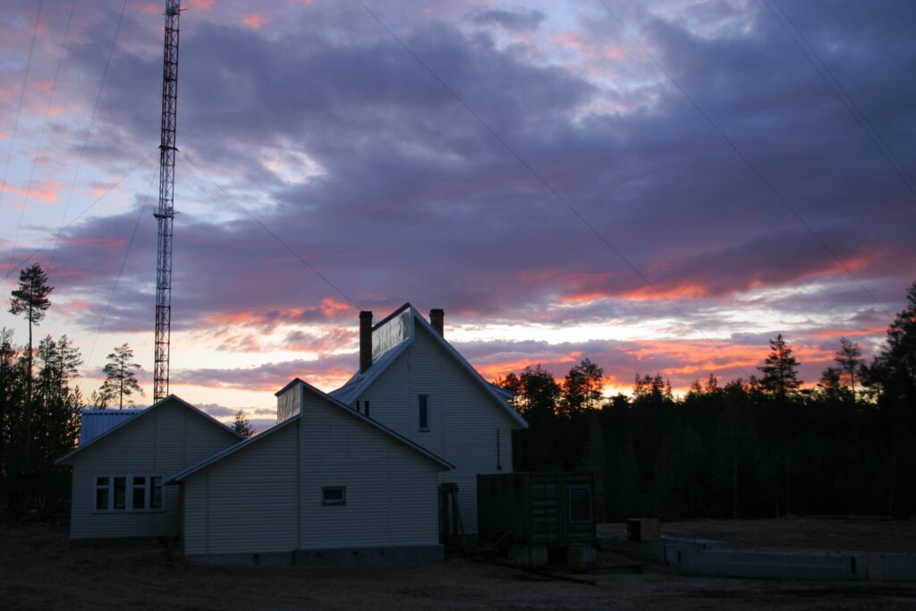 pink and lila sunlit clouds behind ZOTTO facility