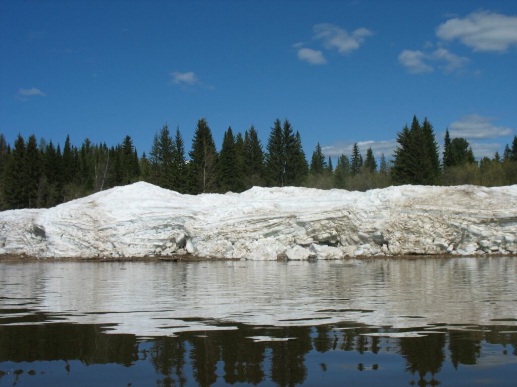 Ice on the river Yenisei